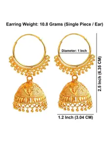 Efulgenz Gold Plated Contemporary Hoop Earrings