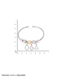 TOUCH925 Silver Cubic Zirconia Charm Bracelet