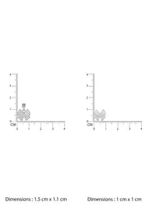 TOUCH925 Sterling Silver Cubic Zirconia Studded Dazzling Bow Delight Pendant Set