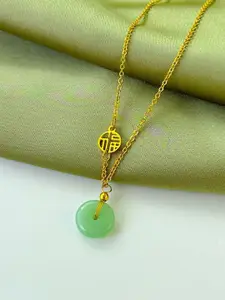 MYKI Gold-Plated Circular Hot Stainless Steel Pendant With Chain