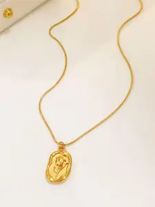MYKI Gold-Plated Well-Favored Stainless Steel Quirky Pendant With Chain