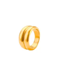 DressBerry 18KT Gold-Plated Stainless Steel Tarnish-Free Adjustable Finger Ring