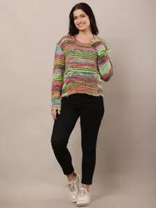 NoBarr Women Striped Woollen Pullover