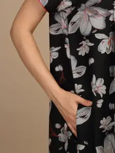 Sweet Dreams Women Pure Cotton Floral Printed Maxi Nightdress