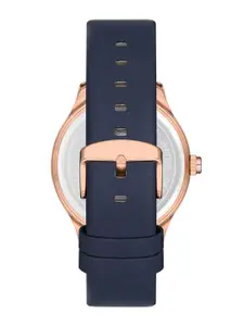 Ferro Men Brass Dial & Leather Straps Analogue Watch F11159B-T