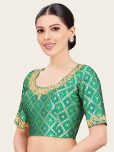 Studio Shringaar Brocade Embroidered Saree Blouse