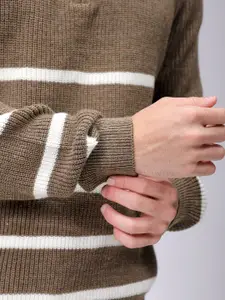 The Indian Garage Co Men Striped Pullover
