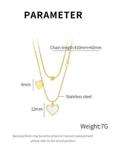 MEENAZ Gold-Plated CZ Plated Heart Shaped Pendants with Chains