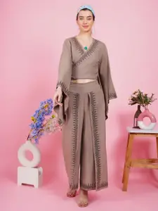 Boholyfe Printed Khadi Cotton Top With Palazzo