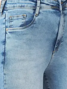 Kraus Jeans Women Flared High-Rise Light Fade Jeans