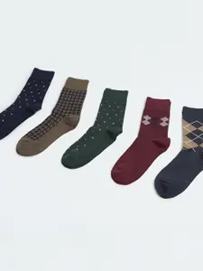 Max Pack of 5 Men Assorted Crew Length Formal Socks