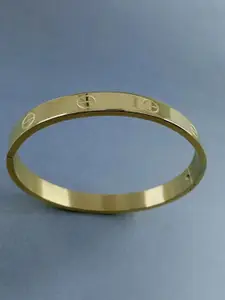 ZIVOM Men Gold-Plated Kada Bracelet