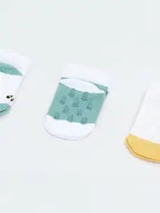 max Infant Boys Pack Of 3 Patterned Ankle-Length Cotton Socks