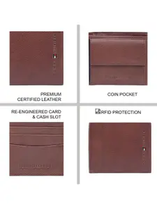 Tommy Hilfiger Men Textured Leather Two Fold Wallet