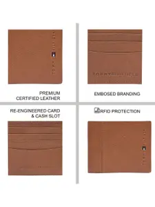 Tommy Hilfiger Men Brand Logo Textured Leather Two Fold Wallet