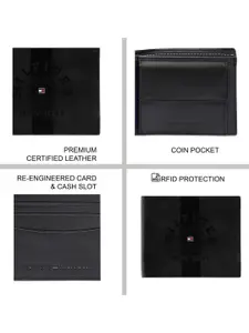 Tommy Hilfiger Men Printed Leather Two Fold Wallet