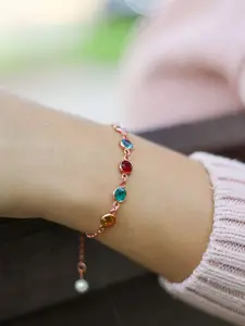 VAMA Women Handcrafted Rose Gold-Plated Wraparound Bracelet