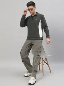 PROFY Men Mock Collar Long Sleeves Sweatshirt