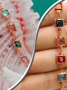 VAMA Women Rose Gold-Plated Charm Bracelet