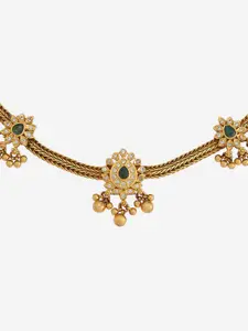 Kushal's Fashion Jewellery Gold-Plated Stone Studded Antique Necklace