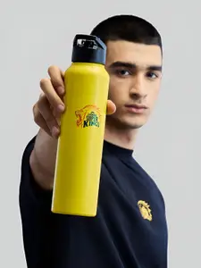 BOLDFIT Yellow CSK Sipper Water Bottle Steel 1 Litre