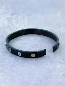 ZIVOM Men Rhodium-Plated Kada Bracelet