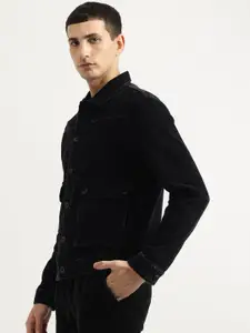 United Colors of Benetton Men Denim Jacket with Embroidered