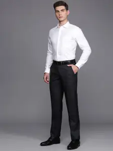 Louis Philippe Self Design Classic Fit Opaque Pure Cotton Formal Shirt
