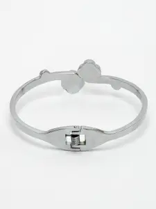 NVR Girls Brass Silver-Plated Bangle-Style Bracelet