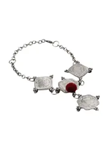 TEEJH Women Handcrafted Silver-Plated Armlet Bracelet