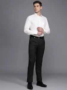 Louis Philippe Pure Cotton Self Design Classic Fit Textured Formal Shirt