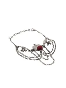 TEEJH Women Handcrafted Silver-Plated Armlet Bracelet