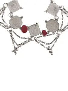 TEEJH Women Handcrafted Silver-Plated Bangle-Style Bracelet