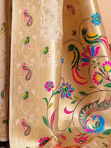 Satrani Woven Design Zari Pure Silk Paithani Saree