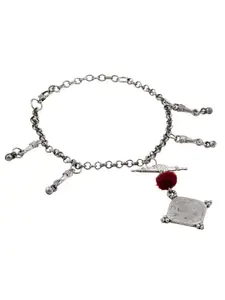 TEEJH Women Handcrafted Silver-Plated Armlet Bracelet