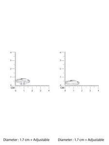 TOUCH925 Set Of 2 Pure Silver CZ Studded Elegant Stackable Adjustable Finger Rings