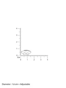 TOUCH925 Pure Silver Cubic Zirconia-Studded Loop Infinite Finger Ring