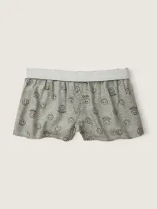 Victoria's Secret Women Checked Mid-Rise Lounge Shorts