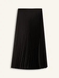 DeFacto Midi Slip-On Pleated Flared Midi  Skirt