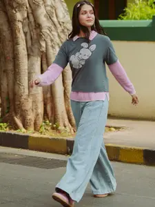 FREAKINS Women Jean Wide Leg High-Rise Jeans