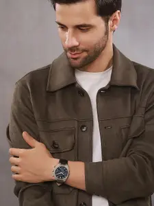 pierre cardin Men Dial & Leather Straps Analogue Multi Function Watch CF.1001.LB