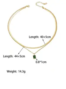 Palli Creation Gold-Plated Square Pendants with Chains