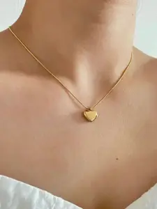 Palli Creation Gold-Plated Heart Shaped Pendants with Chains