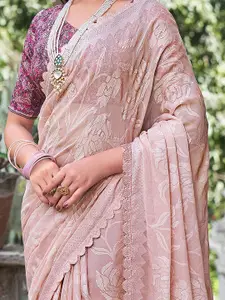 Saree mall Floral Poly Chiffon Bagru Sarees