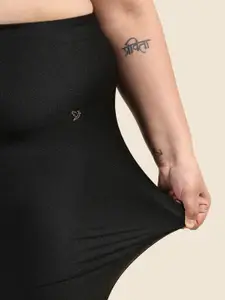 TWIN BIRDS Plus Size Women Solid Nylon High Rise Stretchable Shimmer Saree Shapewear