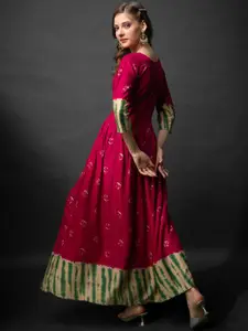 Rujave Printed Maxi Gown Ethnic Dress