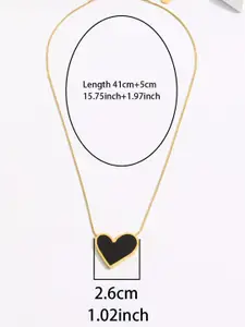 Palli Creation Gold-Plated Heart Shaped Pendants with Chains