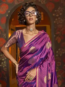 elora Woven Design Zari Silk Blend Banarasi Saree