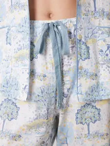 women'secret Floral Print Pure Cotton Night suit