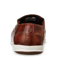 Lee Cooper Men Textured Leather Driving Shoes